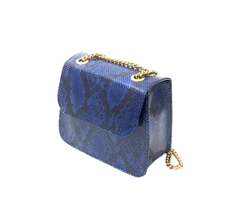 Debs mini chain in Royal blue Snakeskin
