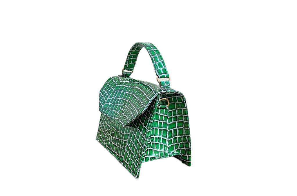 Hafs micro in Green patent leather