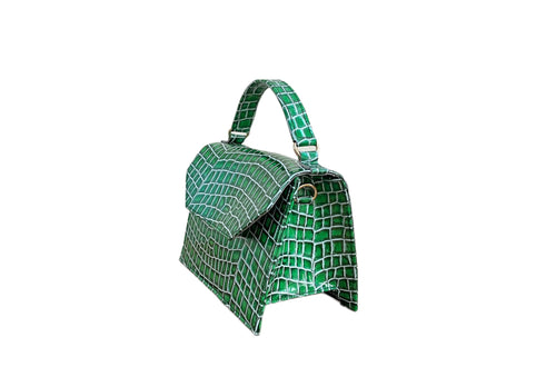 Hafs micro in Green patent leather